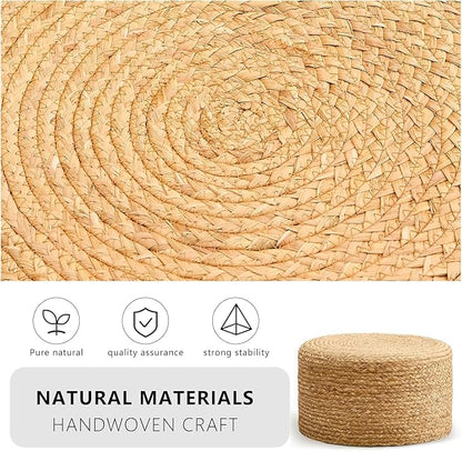 Handwoven Seagrass Ottoman Stool — Natural Round Footstool, Eco‑Friendly Accent - Image 4