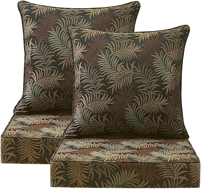 Outdoor Deep Seat & Back Cushion Set, 24 x 24 Inch Water Repellent and Fade by Supflourishia