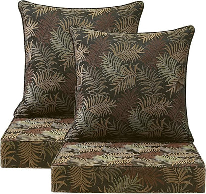 Outdoor Deep Seat & Back Cushion Set, 24 x 24 Inch Water Repellent and Fade by Supflourishia