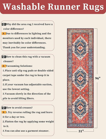 SERISSA 2'6"x8' Washable Non Slip Boho Runner Rug - Image 6