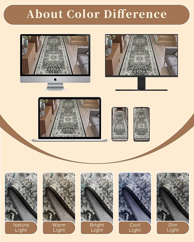 Madane Hallway Runner Rug 2x8 Washable Kitchen Rugs, Soft Non Slip Throw Entry - Image 10