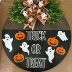 Halloween Stencils for Painting on Wood 12” Round Halloween Stencil Hey Boo Trick or Treat Ghost Pumpkin Face Templates for Door Hanger Porch Sign