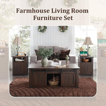 IFGET Farmhouse Furniture Set of 3, Includes 48" Lift Top Coffee Table - Image 6