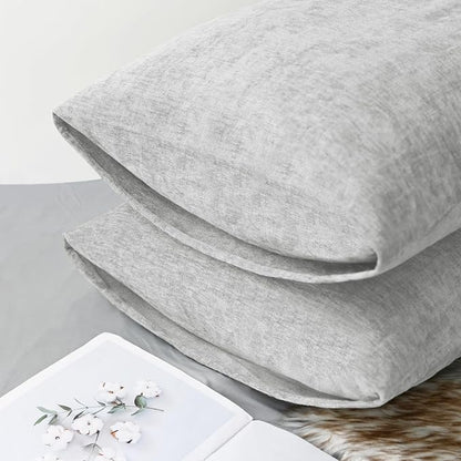 CaliTime Decorative Throw Pillow Covers 26 X 20 Inches Moonbeam Gray | Pack of 2 - Image 4
