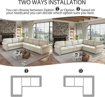 118" L-Shaped Sleeper Couch Bed - Image 5