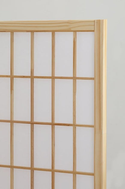 Roundhill Furniture Oriental Shoji 4 Panel Screen Room Divider - Image 3