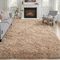 Area Rug Living Room Bedroom: 6x9 Fluffy Plush Shag Carpet Beige | by Luxturiy