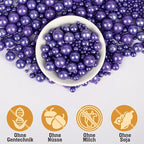 Twisweet Purple Sprinkles, Edible Purple Pearls for Cake Decorating, Sugar Sprinkles for Baking, Mix Size Candy Pearls, Cake Topper Ice Cream Cupcake Cookie Toppings Dessert Decorations, Wedding Birthday Halloween Supplies (130g/4.58oz)