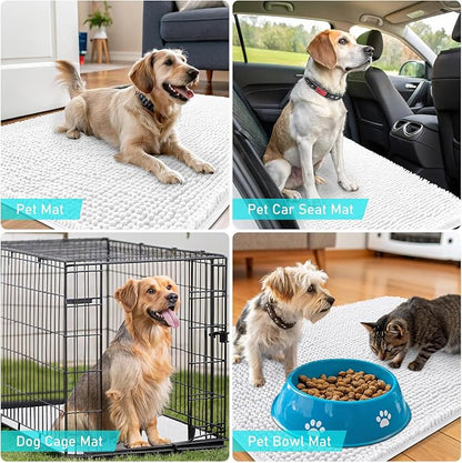 OLANLY Dog Door Mat for Muddy Paws 47x20, Super Absorbent Chenille Mud Mat | - Image 7