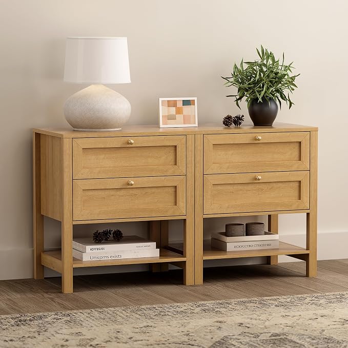 EYYTHUNG Farmhouse Nightstand Set of 2 - Image 2