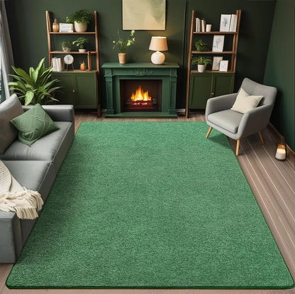 5x7 Area Rugs for Living Room Non Slip Dorm Bedroom Rug, Matte Green | Modern - Image 2