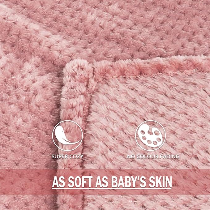 Exclusivo Mezcla Soft Waffle Fleece Bed Blanket King Size, Cozy Flannel - Image 8