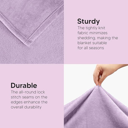 Utopia Bedding Ultra Soft Fleece Bed Blanket King Size Lilac | Microfiber Plush - Image 7