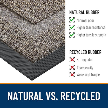 OLANLY Half Circle Front Door Mat Outside 29.5x17 All-Season Rubber Doormat | - Image 4