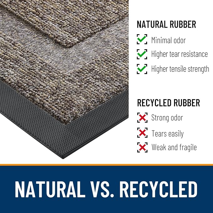 OLANLY Half Circle Front Door Mat Outside 35x23 All-Season Rubber Doormat | - Image 3