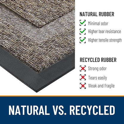 OLANLY Half Circle Front Door Mat Outside 35x23 All-Season Rubber Doormat | - Image 3