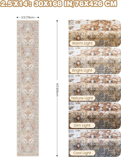 Washable Runner Rug 2.5x14, Long Kitchen Rugs Non-Slip, Soft Hallway Runner - Image 2