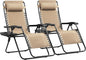 Devoko Set of 2 Zero Gravity Lounge Chairs, Outdoor Folding Adjustable Steel by DEVOKO