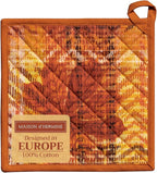 Maison d' Hermine Pot Holder 100% Cotton Potholder Heat Resistant (8"x8") with Loop Hot Pads for Gifts, Kitchen, Baking, Chef, Barbeque & Microwave, Thanksgiving Tartan - Thanksgiving/Christmas