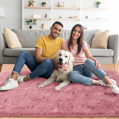 9x12 Extra Large Blush Fluffy Soft Area Rug Non-Slip - Image 2