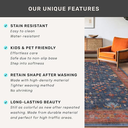 Washable 4x6 Small Rug for Living Room, Area Rug for Kitchen, Large Entryway - Image 8