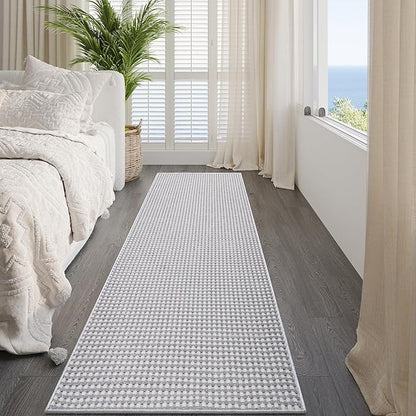 Hallway Runner Rug Extra Long Kitchen Runner Washable Gray 2x8 ft | Boho Woven - Image 8
