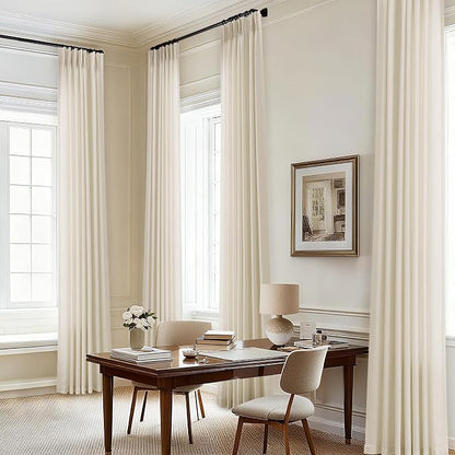 Cream Beige Pinch Pleated Linen Curtains 84 Inches Long Semi Sheer | Light - Image 7