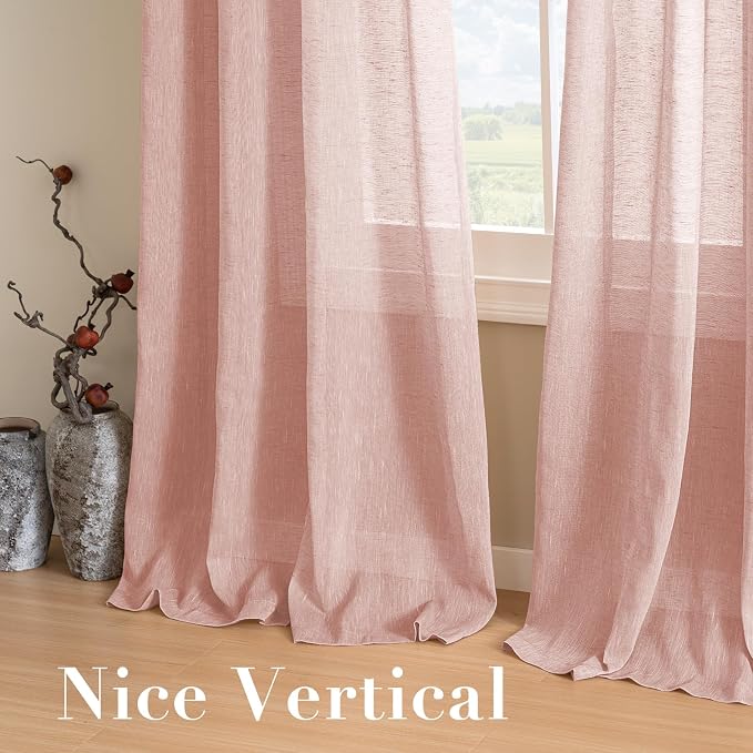 H.VERSAILTEX Linen Curtains Flax Linen Blended Curtain Panels - Image 7