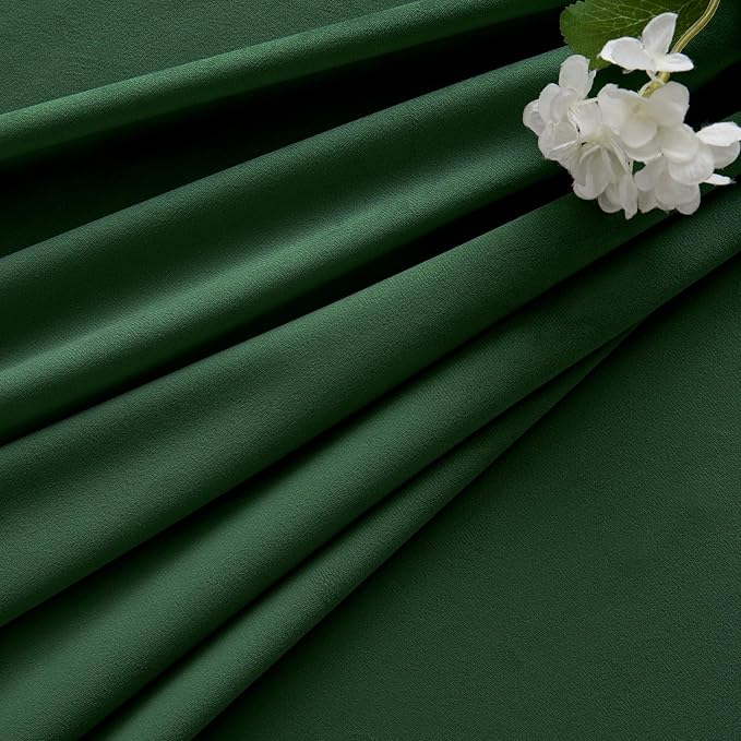 MIULEE Velvet Curtains 50W x 84L 2 Panels Hunter Green Blackout Curtains | - Image 7