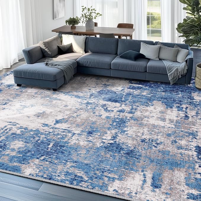 RELEANY Washable 7'x9' Abstract Area Rug by RELEANY