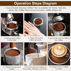 58mm Portafilter Basket,Metal Coffee Filter, Stainless Steel 58mm Basket Porous Double Cup Coffee Filter for Portafilter Coffees Machine,Paperless and Permanently Reusable