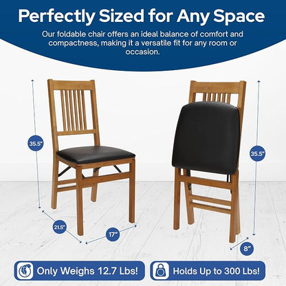 MECO Stakmore True Mission Wooden Folding Chairs - Image 2