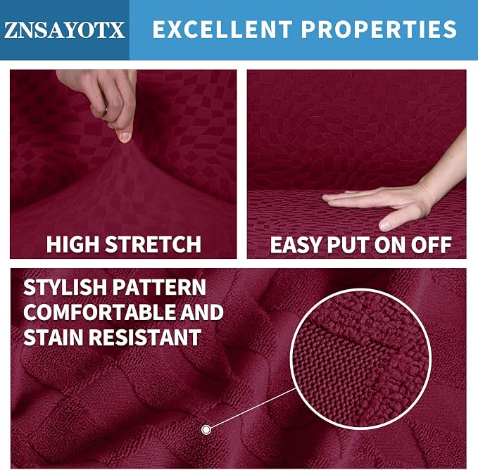 ZNSAYOTX 1 Piece Stretch Loveseat Covers - Image 3