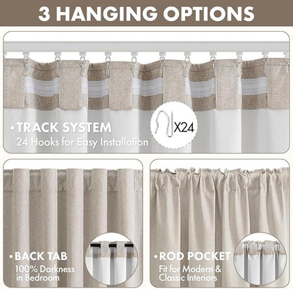 MIULEE 100% Blackout Linen Curtains - Image 5