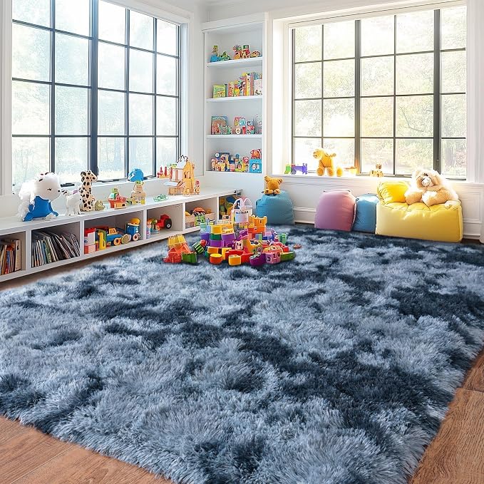 Pionblank 8x10 Rug for Living Room, Fluffy Plush Large Area Rug - Image 4