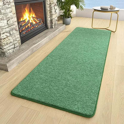 2x6 Runner Rug for Hallway, Long Runner Rugs Non Slip, Matte Green | Soft - Image 3
