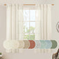 Natural Linen Semi Sheer Curtains 63 Inch by LAMIT