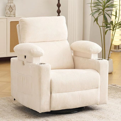 Oversized Power Recliner Chair Swivel Glider by Rhevoy