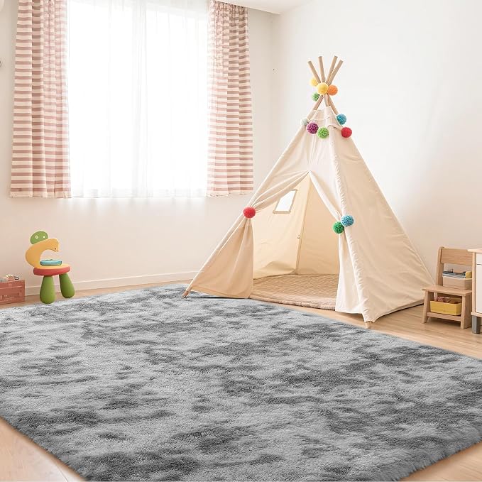 6x9 Area Rug Fluffy Shaggy Ultra Soft Faux Fur Non-Slip Machine Washable Carpet - Image 3