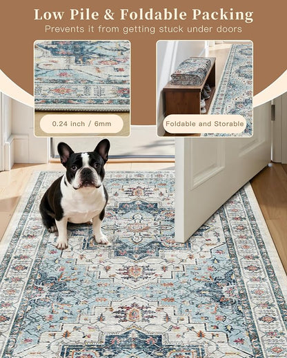 Madane Washable Area Rug 2x4, Small Entryway Rugs Non-Slip, Low-Pile Floor - Image 6