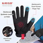 KAYGO Work Gloves For Men, KG125M Mechanic Utility Work Gloves for All Purpose, Excellent Grip, Heavy Duty, Improved Dexterity, Touch Screen,Black，2XL,3 Pairs