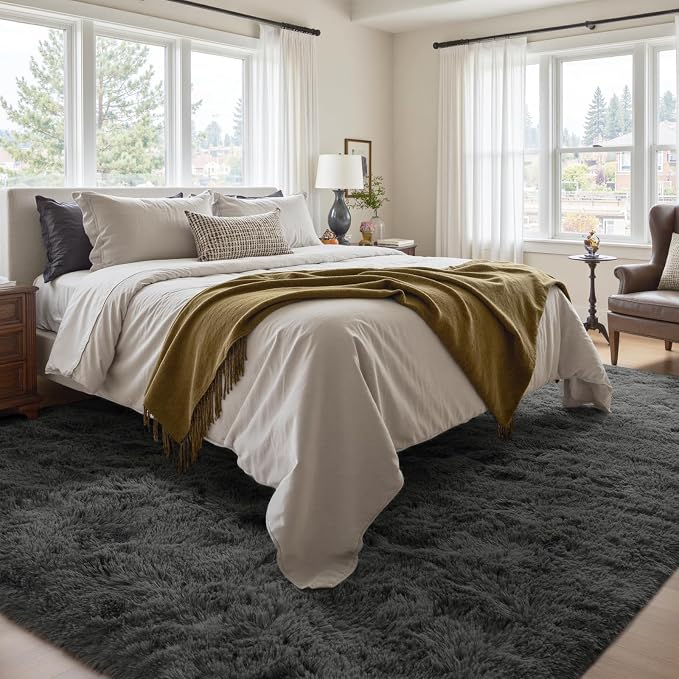 4x6 Ft Shag Rugs for Bedroom Living Room, Ultra Soft Fluffy Furry Area Rugs for - Image 4