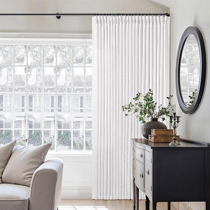 Snow White Pinch Pleat Semi Sheer Linen Curtains W70xL108 1 Panel | Light by Twodrapes