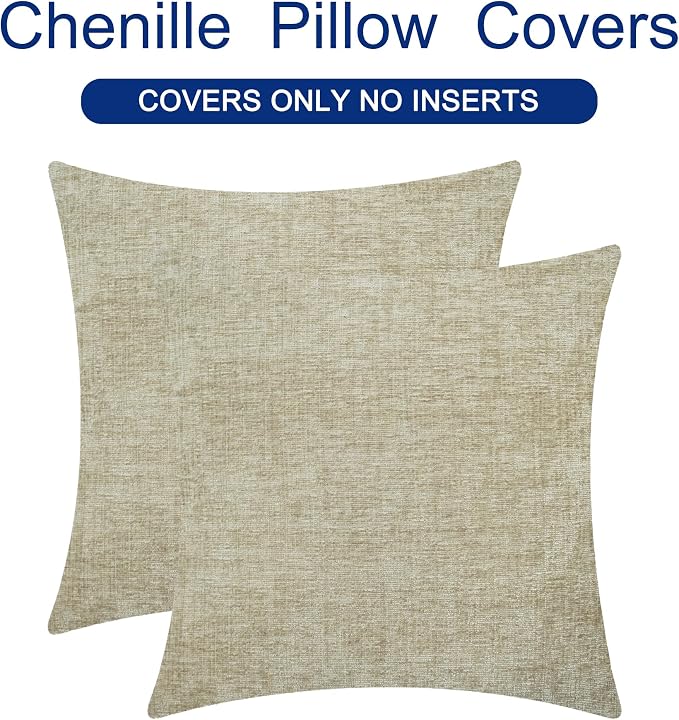 CaliTime Decorative Couch Throw Pillow Covers 18 X 18 Inches Light Taupe | Pack - Image 6