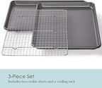 Chicago Metallic Professional Non-Stick Cookie and Jelly-Roll Pan Set with Cooling Rack, 17 by 12.25 Inches