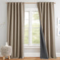 NICETOWN 100% Blackout Linen Curtains 84 inches Long 2 Panels, Thermal by NICETOWN
