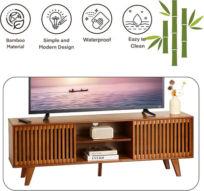 Bamboo TV Stand for TVs up to 65", Accent Entertainment Center - Image 8