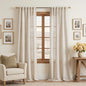 MYSKY HOME Linen Curtains for Living Room 96 Inches Long, Semi Sheer Curtains & by MYSKYHOME