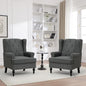 Accent Chair Set of 2, Mid Century Modern Fabric Wingback Chair, Upholstered by choairy