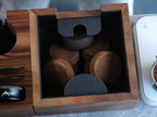 Wooden Espresso Knock Box Walnut Dump Bin for Coffee Grounds Disposal Durable, Shock-Absorbent Espresso Machine Accessories, Easy to Clean Tamping Station
